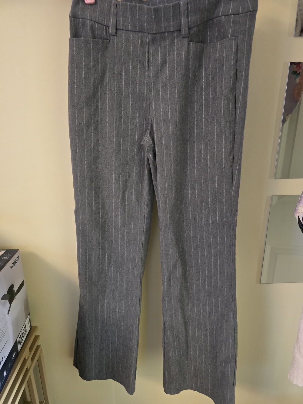 Maurices Women's Gray Pinstripe Dress Pants - Tailored Straight Leg